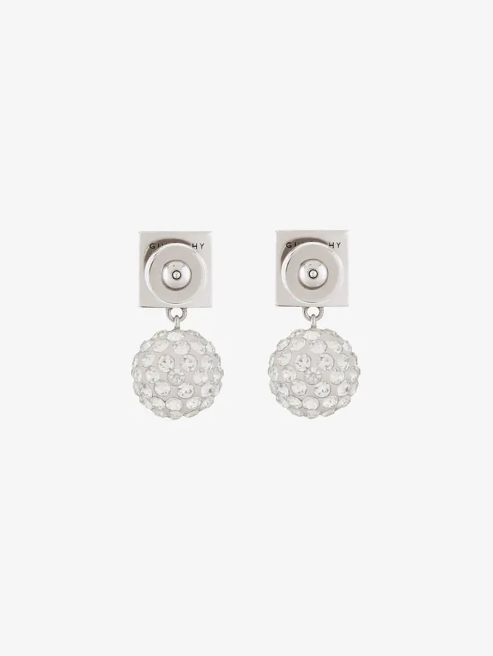 Givenchy 4G Earrings In Metal With Crystals Silvery Women Jewelry Givenchy 4G Earrings In Metal With Crystals Silvery Women Jewelry