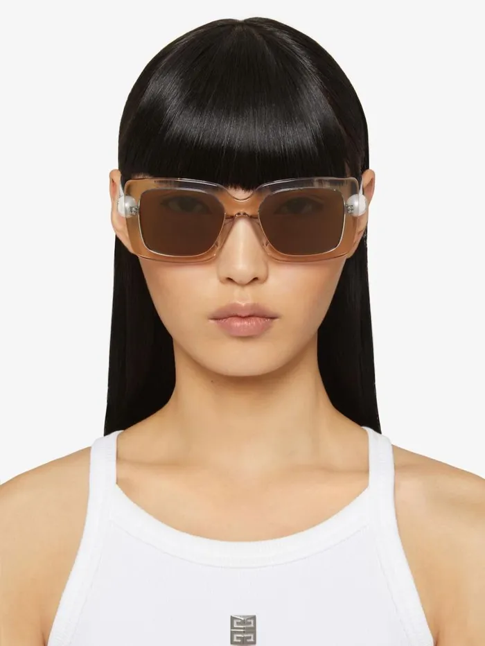 Givenchy 4G Pearl Sunglasses In Acetate With Crystals Light Grey Women Sunglasses Givenchy 4G Pearl Sunglasses In Acetate With Crystals Light Grey Women Sunglasses