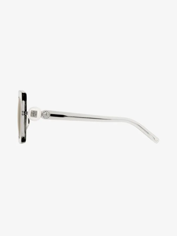 Givenchy 4G Pearl Sunglasses In Acetate With Crystals Light Grey Women Sunglasses Givenchy 4G Pearl Sunglasses In Acetate With Crystals Light Grey Women Sunglasses