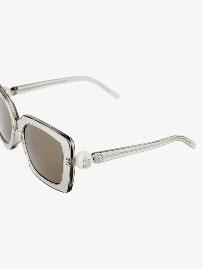 Givenchy 4G Pearl Sunglasses In Acetate With Crystals Light Grey Women Sunglasses Givenchy 4G Pearl Sunglasses In Acetate With Crystals Light Grey Women Sunglasses
