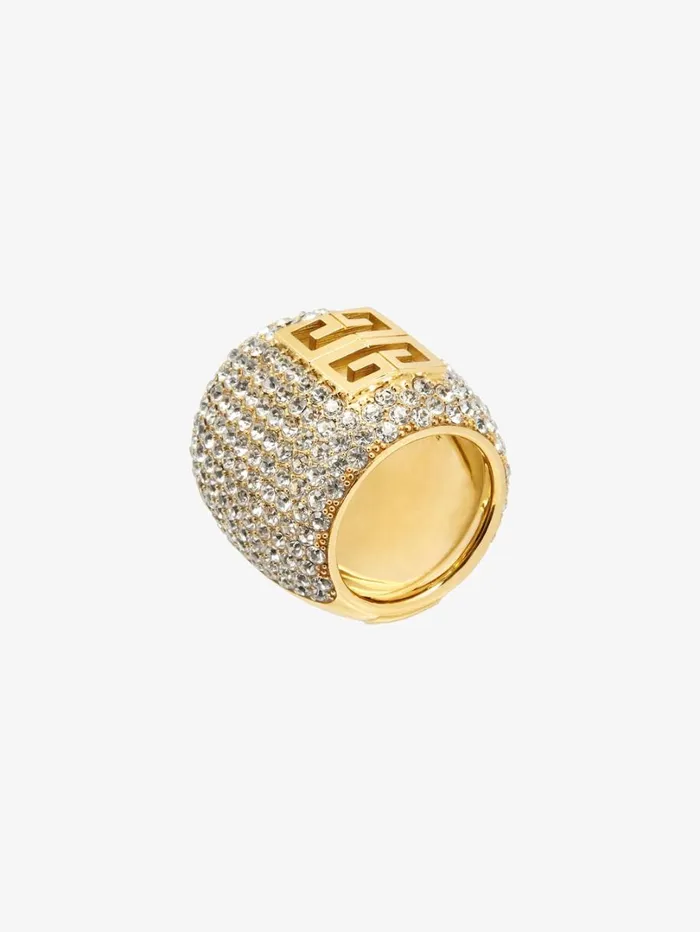 Givenchy 4G Ring In Metal With Crystals Golden Yellow Women Jewelry Givenchy 4G Ring In Metal With Crystals Golden Yellow Women Jewelry