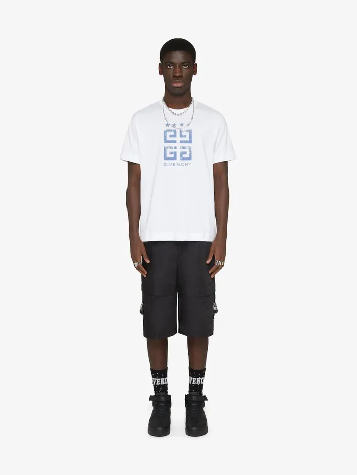 Givenchy 4G Stars Slim Fit Tshirt In Cotton White Men TShirts