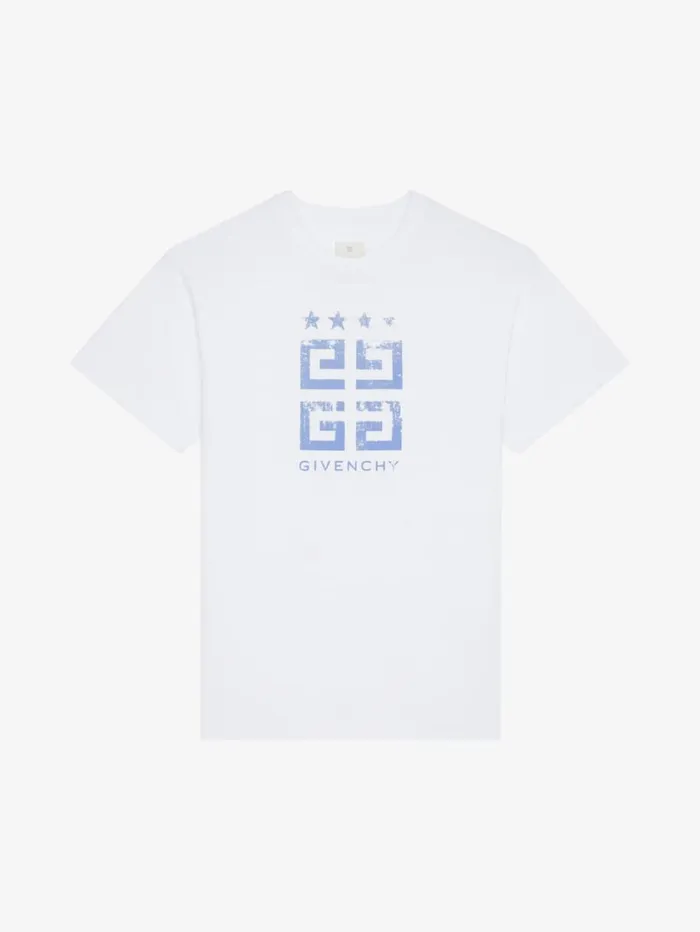 Givenchy 4G Stars Slim Fit Tshirt In Cotton White Men TShirts