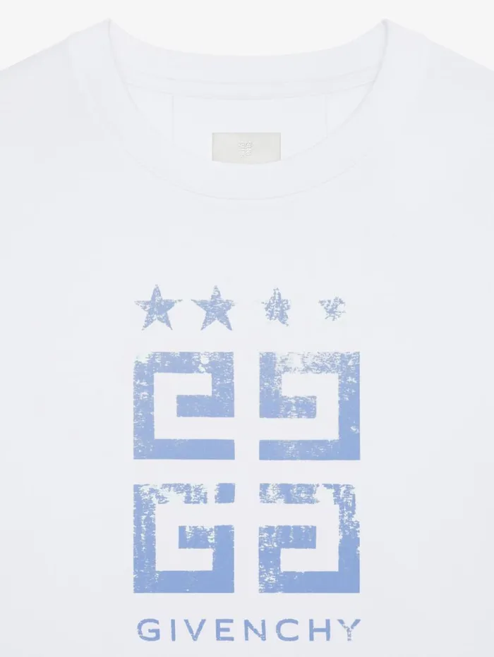 Givenchy 4G Stars Slim Fit Tshirt In Cotton White Men TShirts