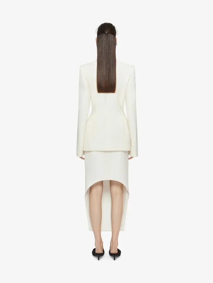 Givenchy Asymmetric Skirt In Wool And Mohair Rtd Greige Women Skirts