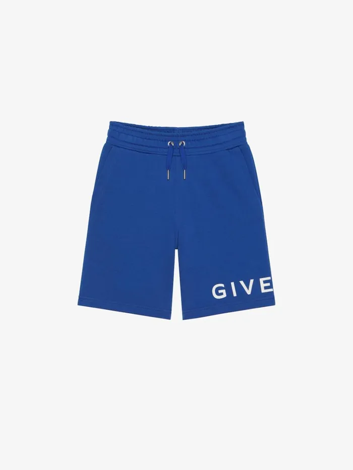 Givenchy Bermuda Shorts In Fleece Royal Blue Men Boy 4 To 12 Years