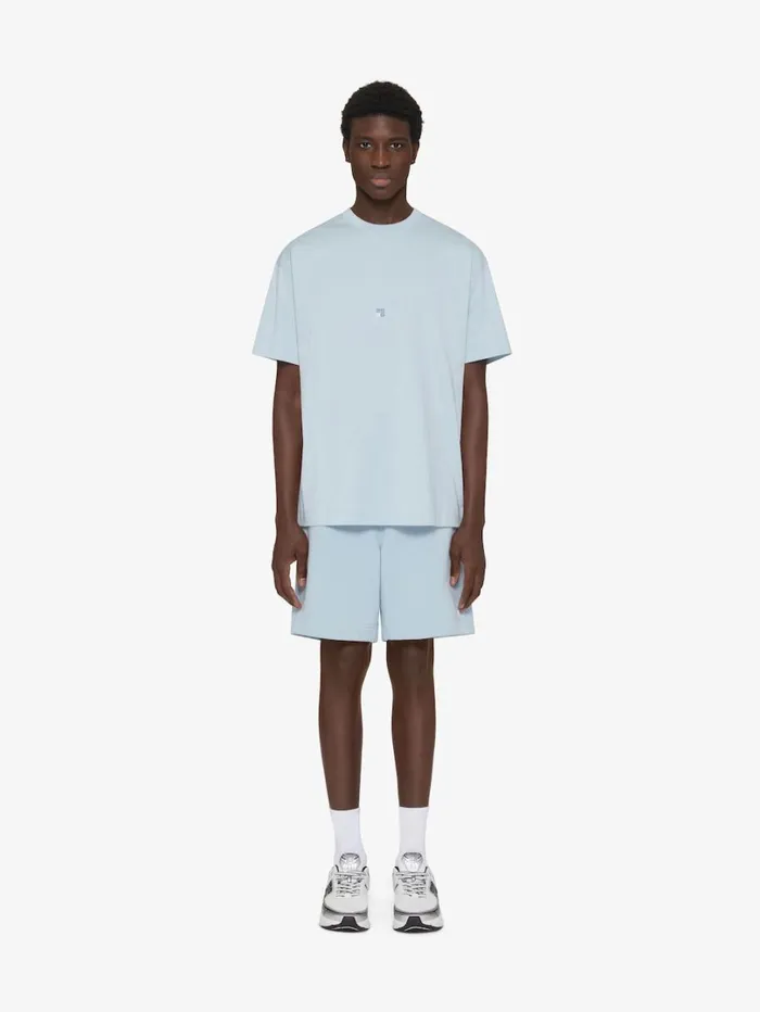 Givenchy Bermuda Shorts In Fleece Sky Blue Men Pants and Shorts