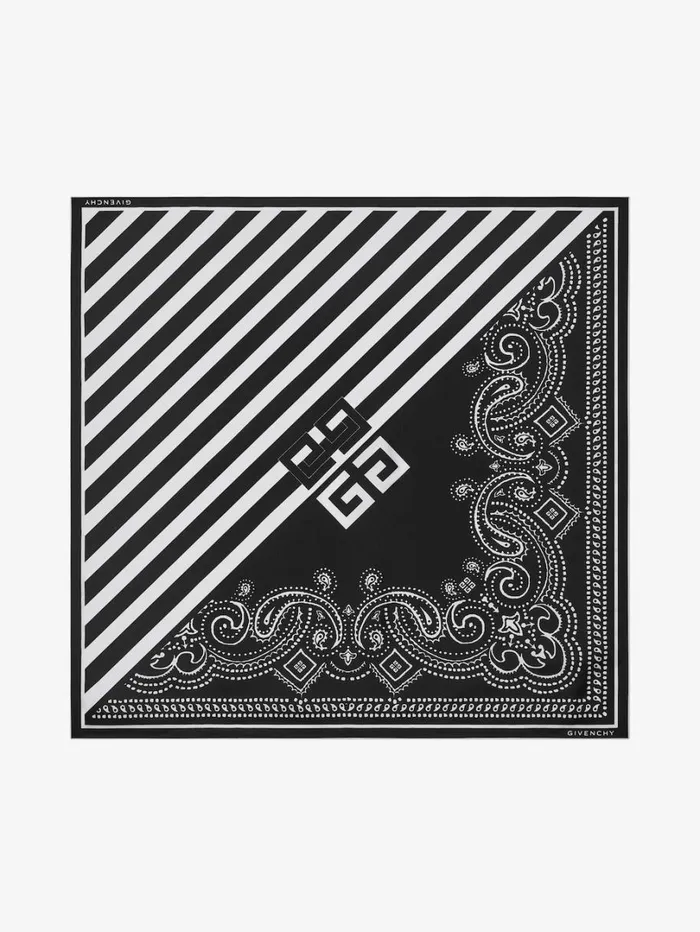 Givenchy Bipattern Square In Silk Black Women Scarves