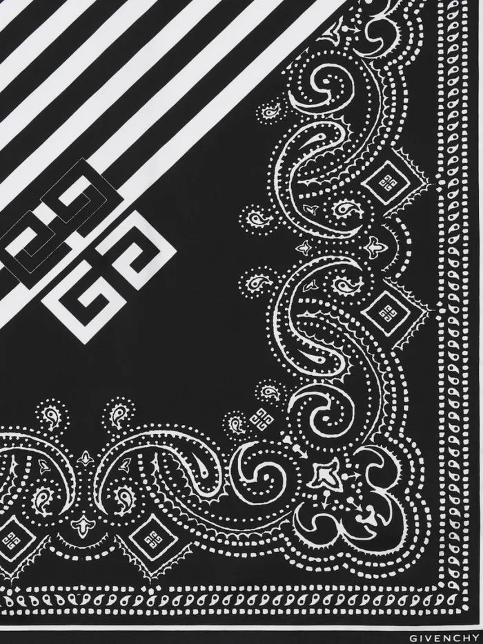 Givenchy Bipattern Square In Silk Black Women Scarves Givenchy Bipattern Square In Silk Black Women Scarves