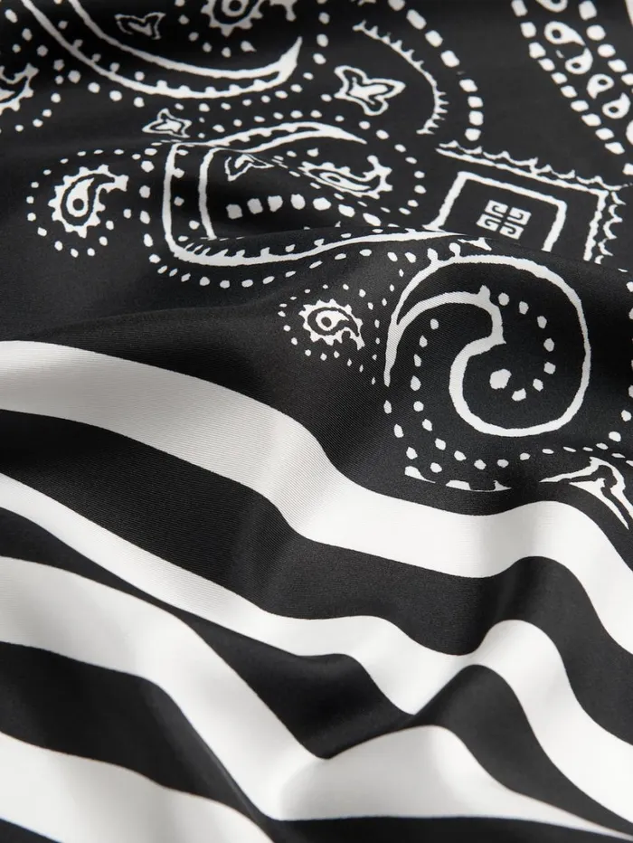 Givenchy Bipattern Square In Silk Black Women Scarves Givenchy Bipattern Square In Silk Black Women Scarves