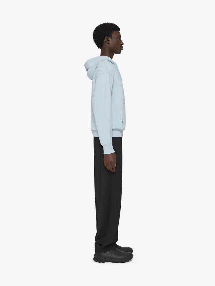 Givenchy Boxy Fit Hoodie In Fleece GIVENCHY Wings Sky Blue Men Sweatshirts and Hoodies