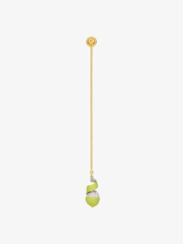 Givenchy Charm Lemon Earring In Metal And Enamel With Crystals Silveryyellow Women Jewelry Givenchy Charm Lemon Earring In Metal And Enamel With Crystals Silveryyellow Women Jewelry