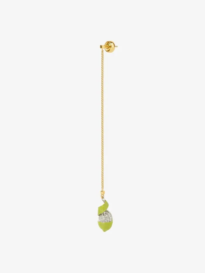 Givenchy Charm Lemon Earring In Metal And Enamel With Crystals Silveryyellow Women Jewelry Givenchy Charm Lemon Earring In Metal And Enamel With Crystals Silveryyellow Women Jewelry