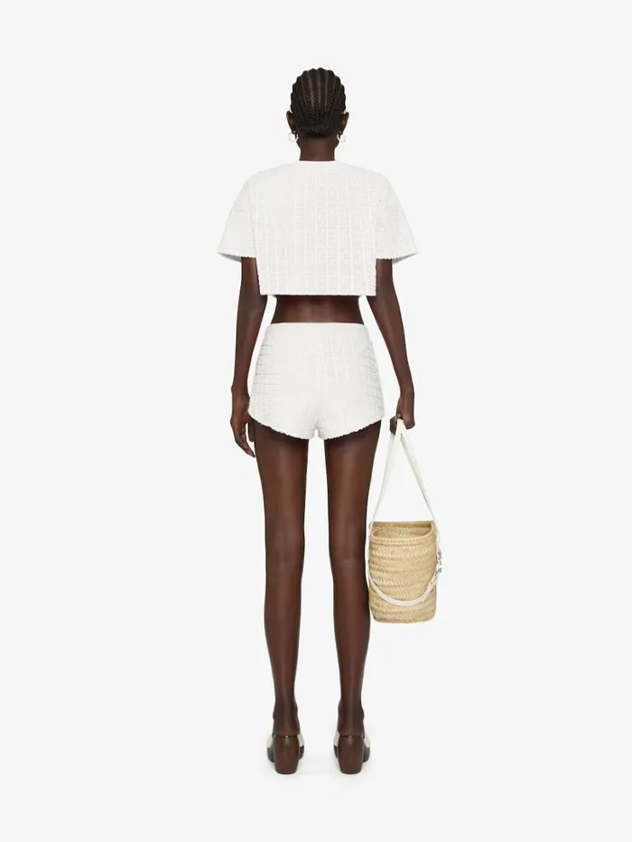 Givenchy Cropped Tshirt In 4G Cotton Towelling White Women TShirts