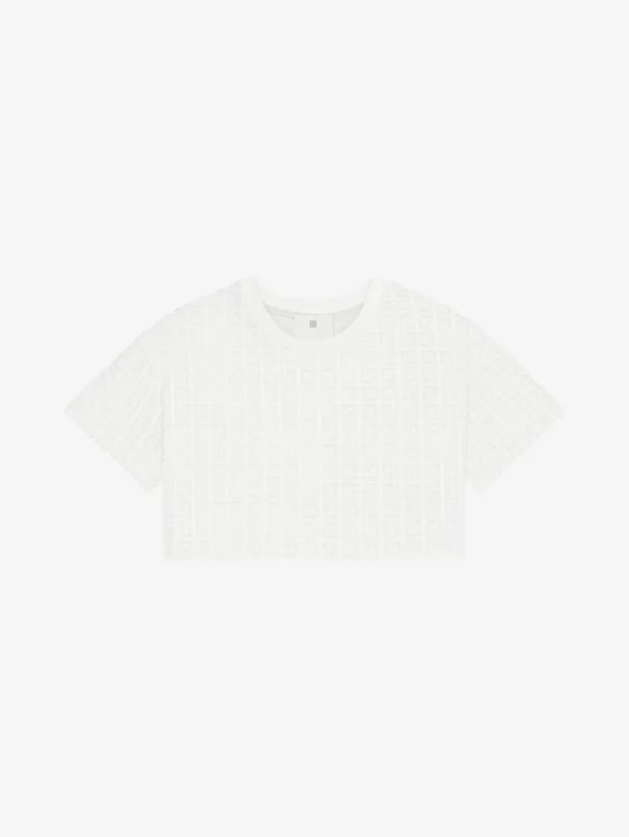 Givenchy Cropped Tshirt In 4G Cotton Towelling White Women TShirts