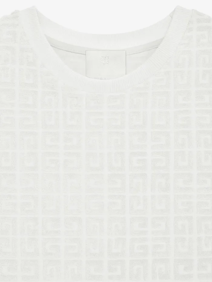 Givenchy Cropped Tshirt In 4G Cotton Towelling White Women TShirts