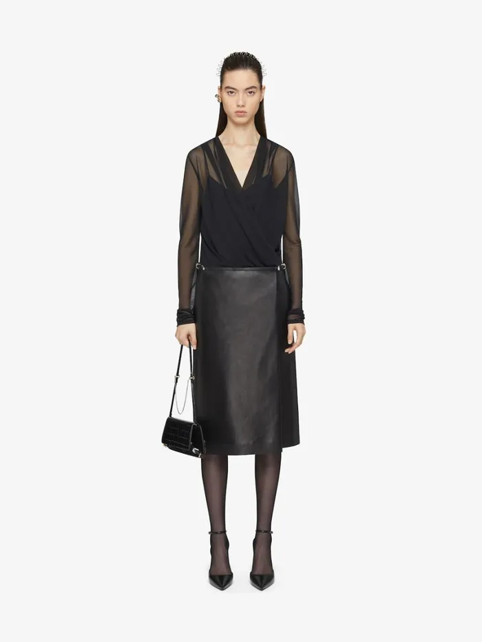Givenchy Draped Blouse In Jersey Black Women Tops and Shirts