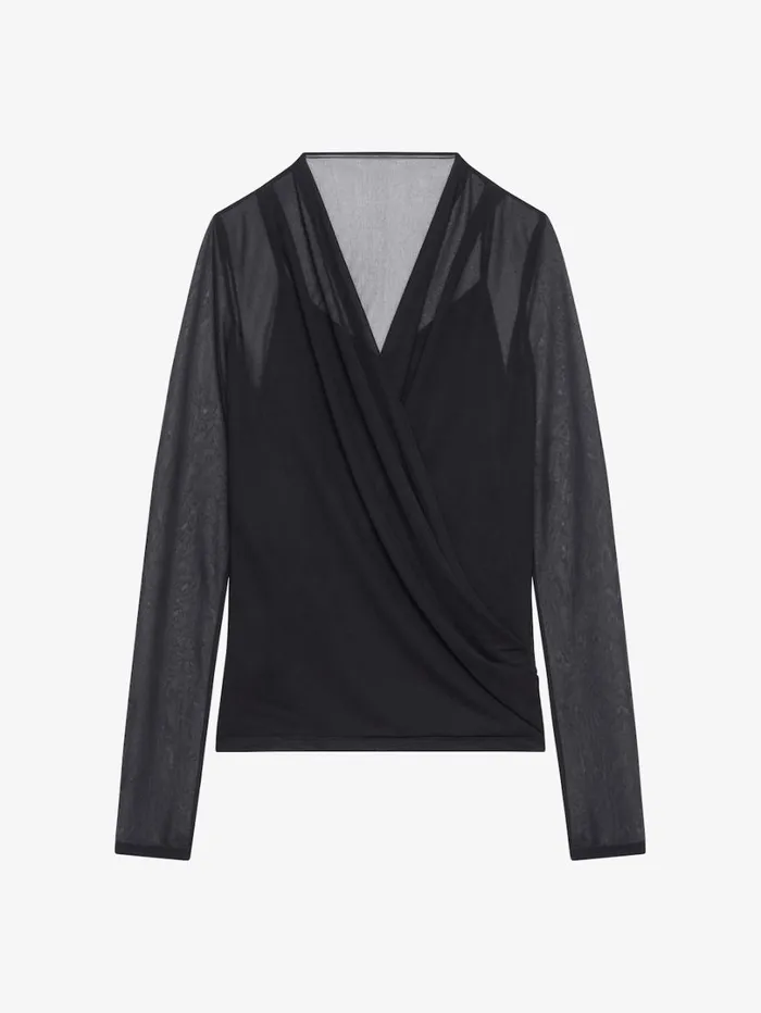 Givenchy Draped Blouse In Jersey Black Women Tops and Shirts