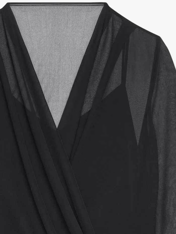Givenchy Draped Blouse In Jersey Black Women Tops and Shirts
