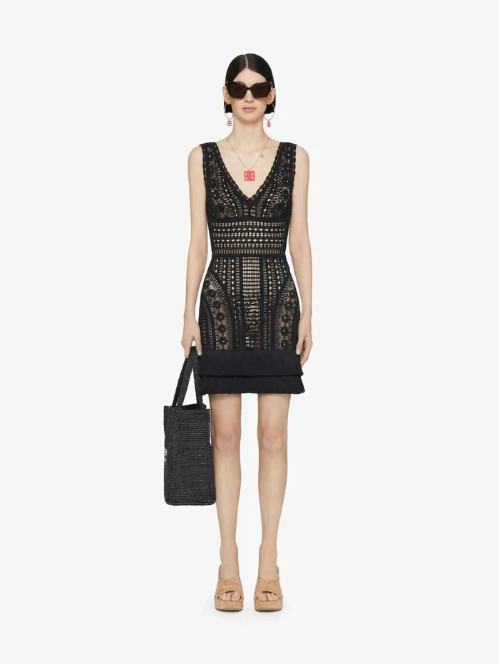 Givenchy Dress In Crochet Black Women Dresses