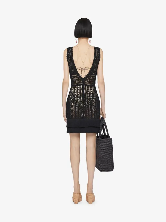 Givenchy Dress In Crochet Black Women Dresses