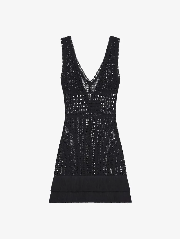 Givenchy Dress In Crochet Black Women Dresses