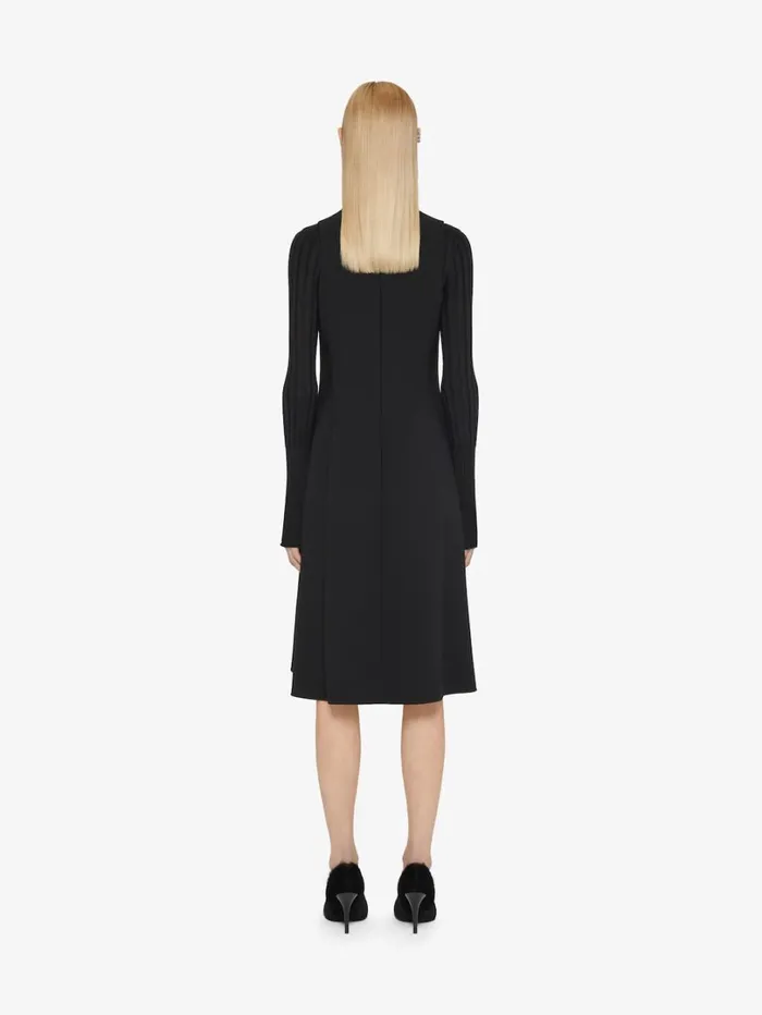 Givenchy Dress With Buttons And Pleated Effect In Cady Black Women Dresses