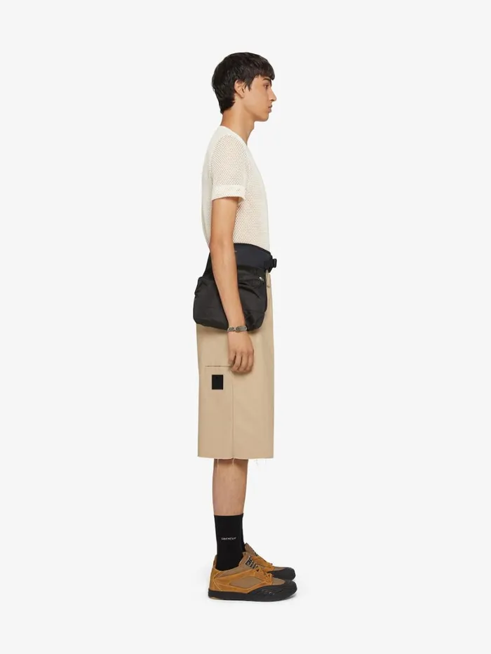 Givenchy Extra Wide Chino Bermuda Shorts In Canvas Beige Men Pants and Shorts