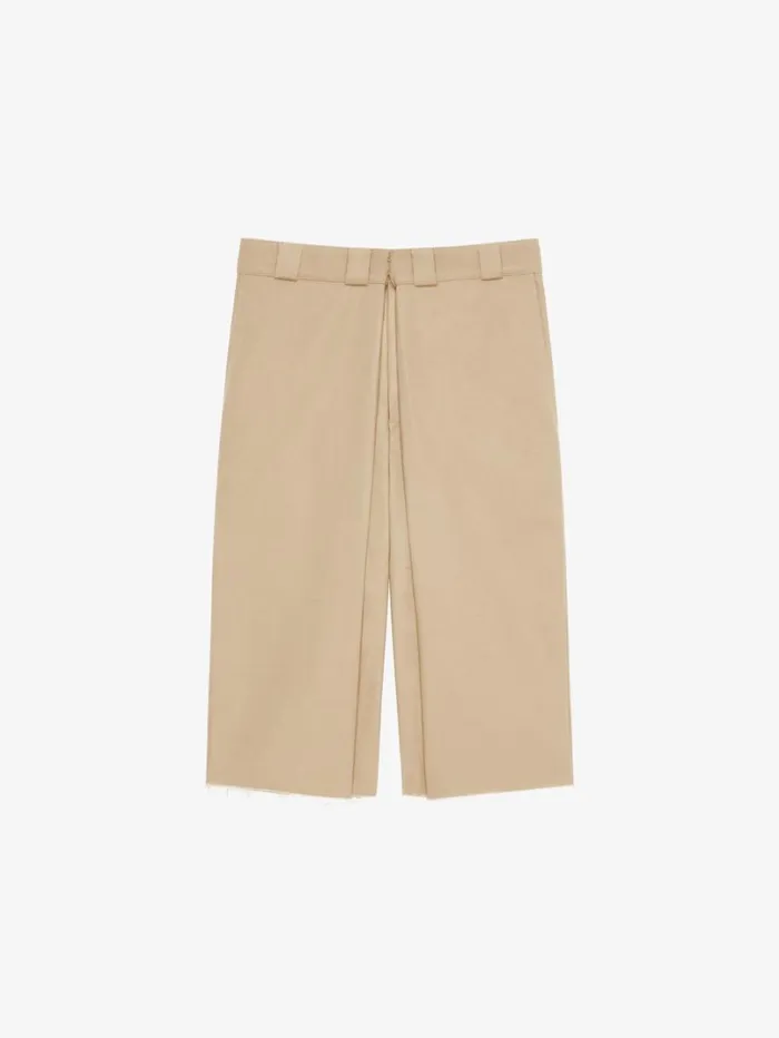 Givenchy Extra Wide Chino Bermuda Shorts In Canvas Beige Men Pants and Shorts