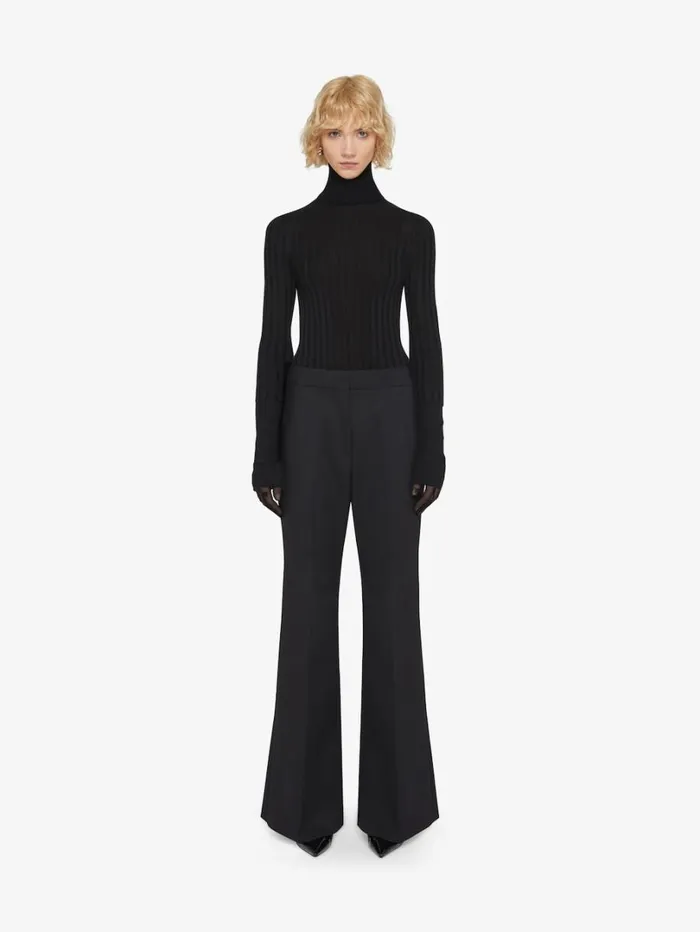 Givenchy Flare Tailored Pants In Tricotine Wool And Mohair Black Women Pants and Shorts Givenchy Flare Tailored Pants In Tricotine Wool And Mohair Black Women Pants and Shorts