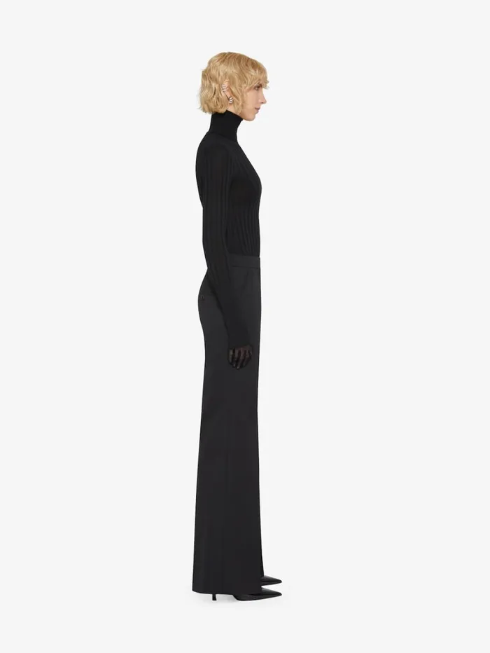 Givenchy Flare Tailored Pants In Tricotine Wool And Mohair Black Women Pants and Shorts