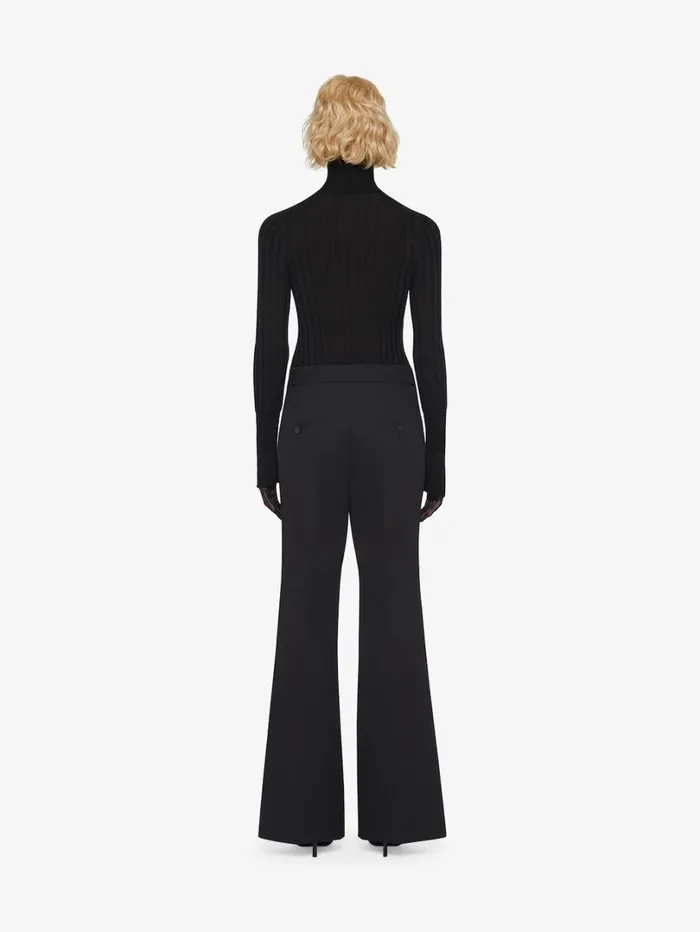 Givenchy Flare Tailored Pants In Tricotine Wool And Mohair Black Women Pants and Shorts