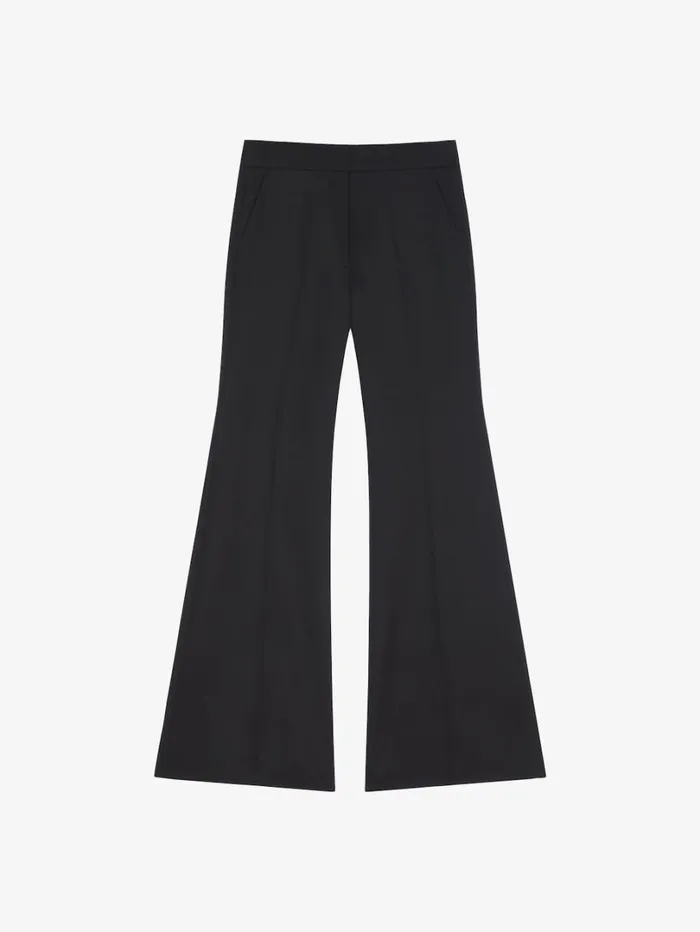 Givenchy Flare Tailored Pants In Tricotine Wool And Mohair Black Women Pants and Shorts