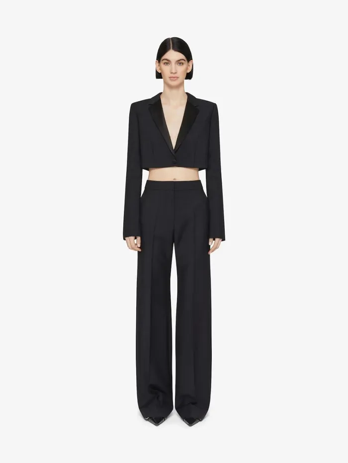 Givenchy Flare Tailored Pants In Wool And Mohair Black Women Pants and Shorts Givenchy Flare Tailored Pants In Wool And Mohair Black Women Pants and Shorts