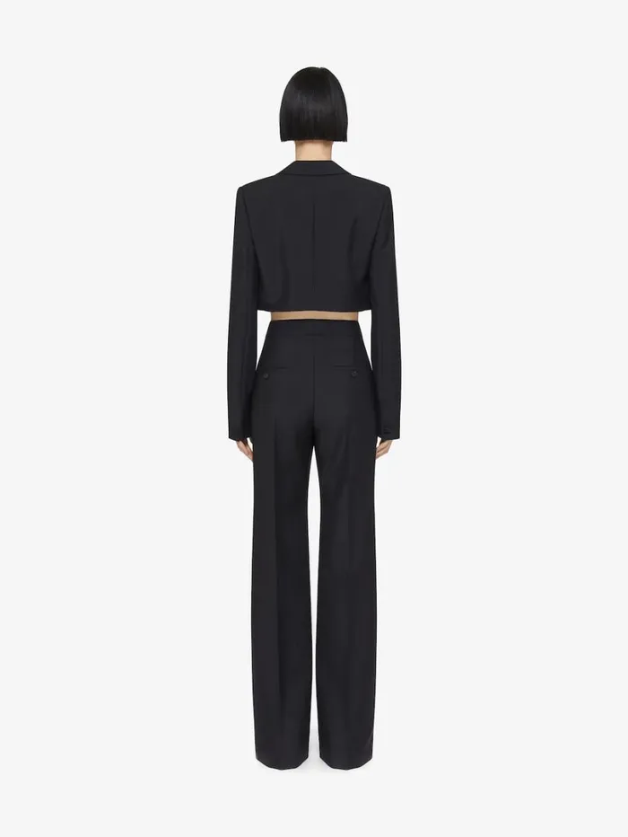 Givenchy Flare Tailored Pants In Wool And Mohair Black Women Pants and Shorts