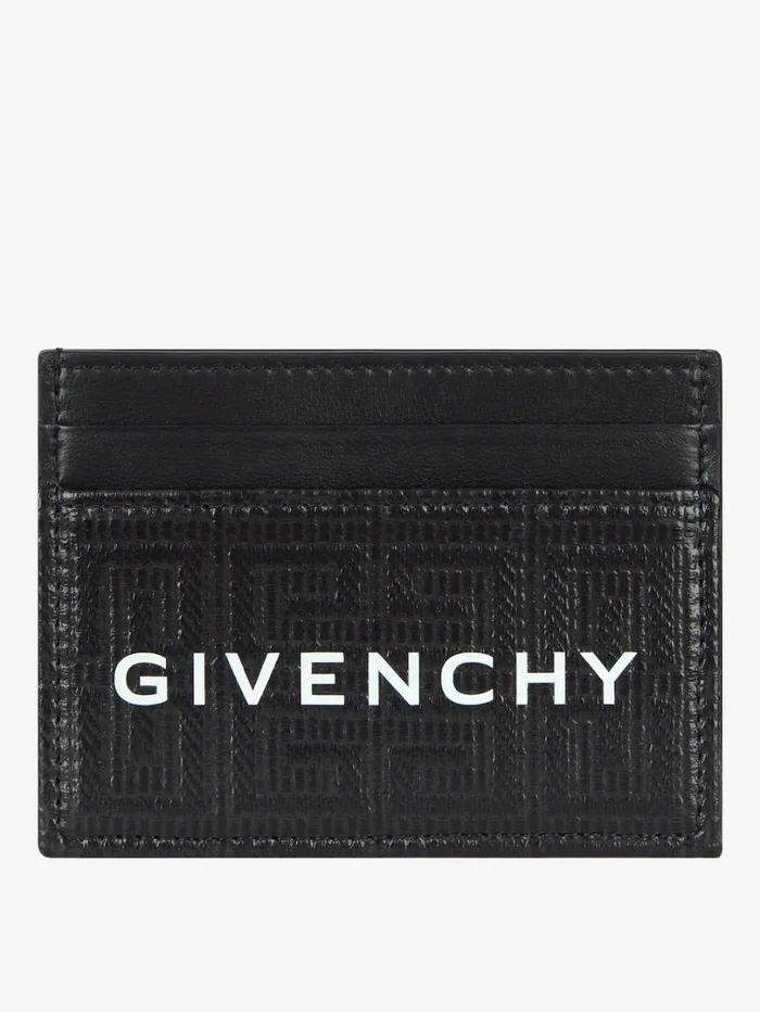 Givenchy GCut Card Holder In 4G Coated Canvas And Leather Black Women Wallets and Card Holders Givenchy GCut Card Holder In 4G Coated Canvas And Leather Black Women Wallets and Card Holders