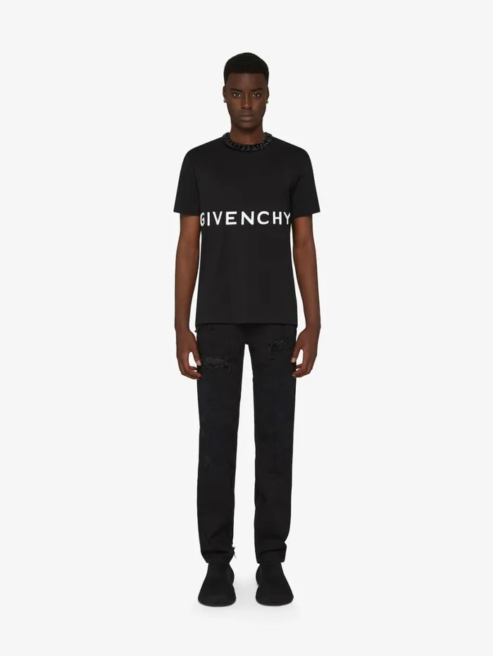 Givenchy GIVENCHY 4G Slim Fit Tshirt In Cotton Black Men TShirts