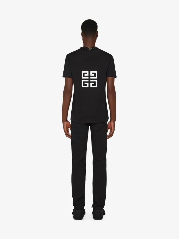 Givenchy GIVENCHY 4G Slim Fit Tshirt In Cotton Black Men TShirts
