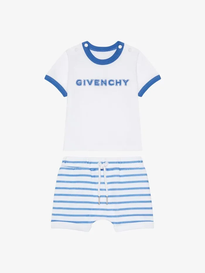 Givenchy GIVENCHY 4G Tshirt And Shorts In Cotton Gift Set Blue WomenMen Baby 1 Month To 3 Years Givenchy GIVENCHY 4G Tshirt And Shorts In Cotton Gift Set Blue WomenMen Baby 1 Month To 3 Years