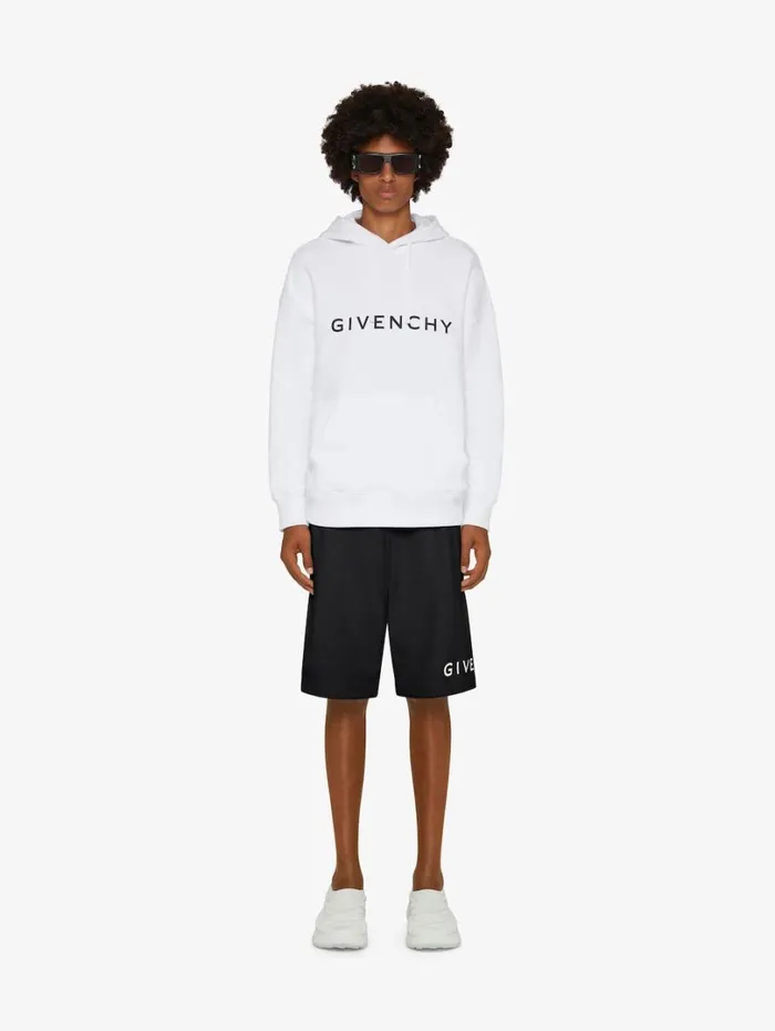 Givenchy GIVENCHY Archetype Bermuda Shorts In Fleece Black Men Pants and Shorts Givenchy GIVENCHY Archetype Bermuda Shorts In Fleece Black Men Pants and Shorts