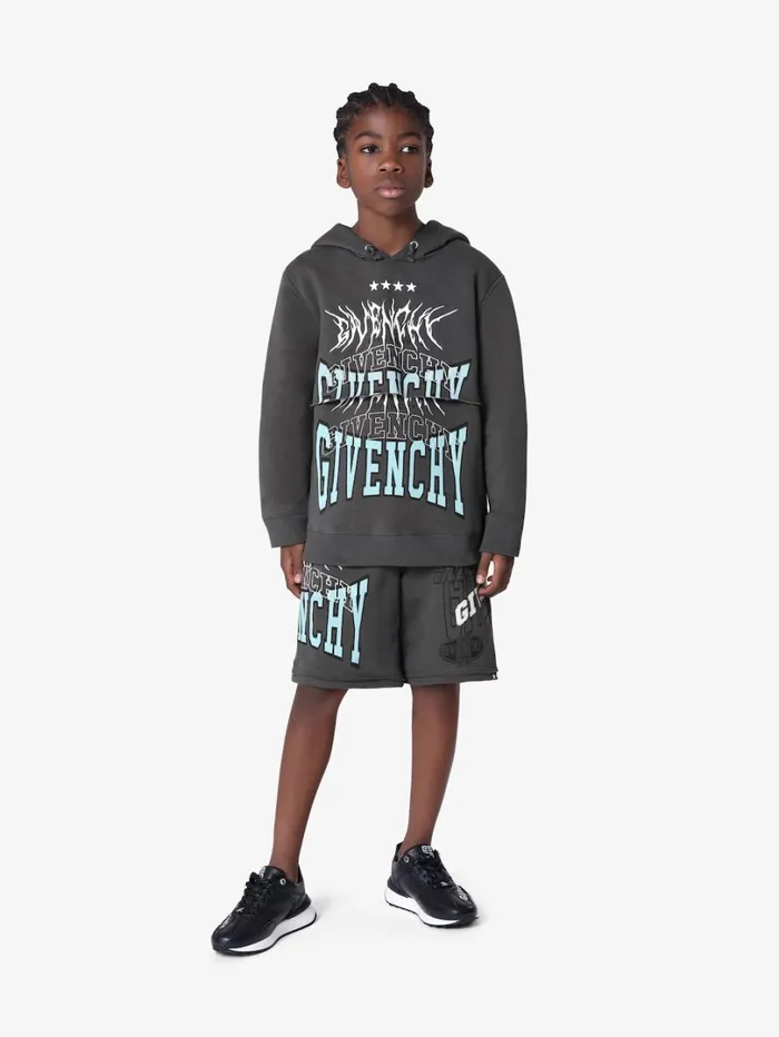 Givenchy GIVENCHY Hoodie In Fleece Grey Blue Men Boy 4 To 12 Years