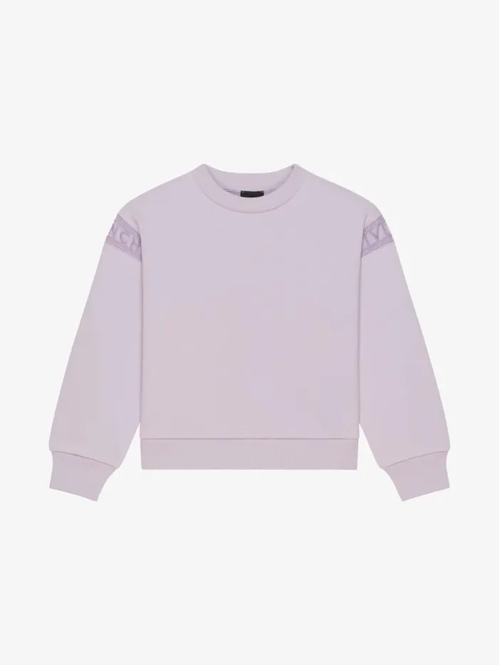 Givenchy Hoodie In Fleece With GIVENCHY Bands Lilac Women Girl 4 To 12 Years