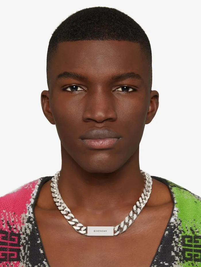 Givenchy ID Necklace In Metal Silvery Men Jewelry Givenchy ID Necklace In Metal Silvery Men Jewelry