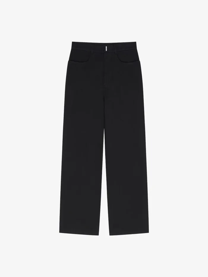 Givenchy Low Crotch Wide Jeans In Denim Black Men Pants and Shorts