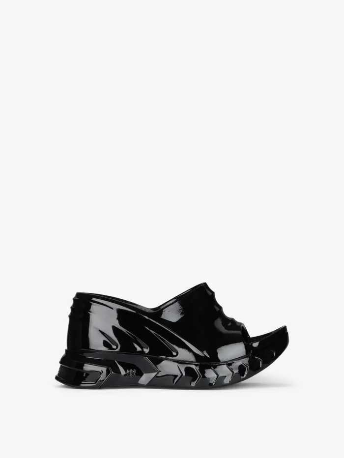 Givenchy Marshmallow Wedge Sandals In Rubber Black Women Shark Lock