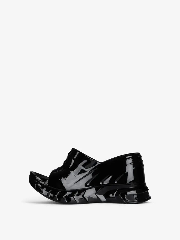 Givenchy Marshmallow Wedge Sandals In Rubber Black Women Shark Lock Givenchy Marshmallow Wedge Sandals In Rubber Black Women Shark Lock