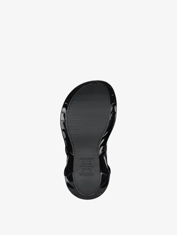 Givenchy Marshmallow Wedge Sandals In Rubber Black Women Shark Lock Givenchy Marshmallow Wedge Sandals In Rubber Black Women Shark Lock