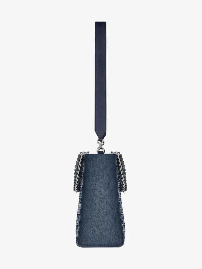 Givenchy Medium GTote Shopping Bag In 4G Denim With Chain Medium Blue Women Shoulder Bags Givenchy Medium GTote Shopping Bag In 4G Denim With Chain Medium Blue Women Shoulder Bags