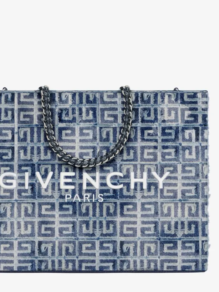Givenchy Medium GTote Shopping Bag In 4G Denim With Chain Medium Blue Women Shoulder Bags Givenchy Medium GTote Shopping Bag In 4G Denim With Chain Medium Blue Women Shoulder Bags