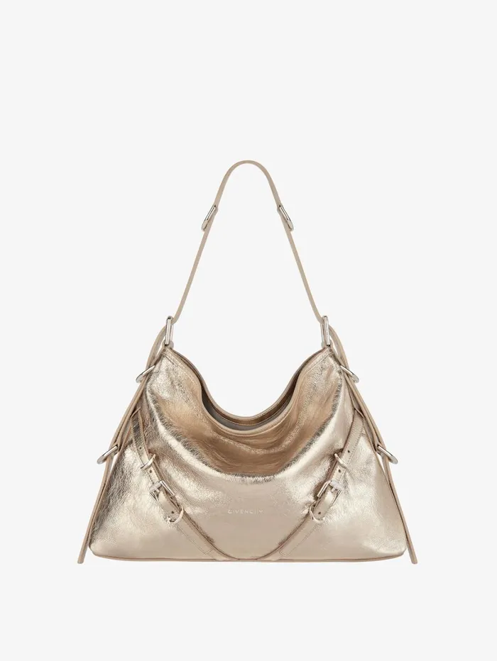Givenchy Medium Voyou Bag In Laminated Leather Dusty Golden Women Crossbody Bags Givenchy Medium Voyou Bag In Laminated Leather Dusty Golden Women Crossbody Bags